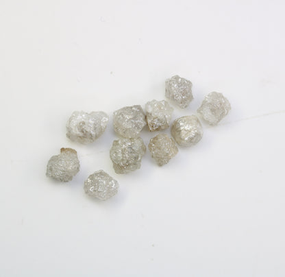 5.79 CT Natural Earth-Mined Colorless Rough Diamond, Uncut Gemstone for Earrings, Necklaces, and Anniversary Jewelry Gifts for Women