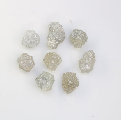 5.76 CT 7 MM Earth-Mined Colorless Rough Diamond, Uncut Gemstone for Earrings, Necklaces, and Anniversary Jewelry Gifts for Women