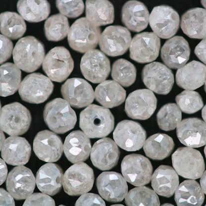 Natural Loose Round Ice Gray Diamonds Lot – 20 Pieces, Fancy Color, I1-I3 Clarity, 1.50 to 3.10 MM – Raw Diamonds for Custom Jewelry Making