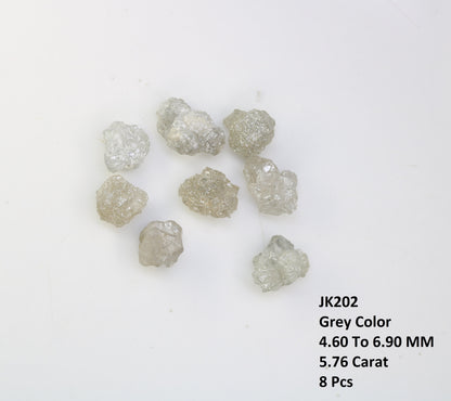 5.76 CT 7 MM Earth-Mined Colorless Rough Diamond, Uncut Gemstone for Earrings, Necklaces, and Anniversary Jewelry Gifts for Women