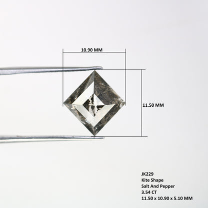 3.54 CT Shape Salt and Pepper Kite Shape - Natural Kite shape Loose Diamond -For 14k Gold Jewelry - Christmas Gift - LABORDAY Offer