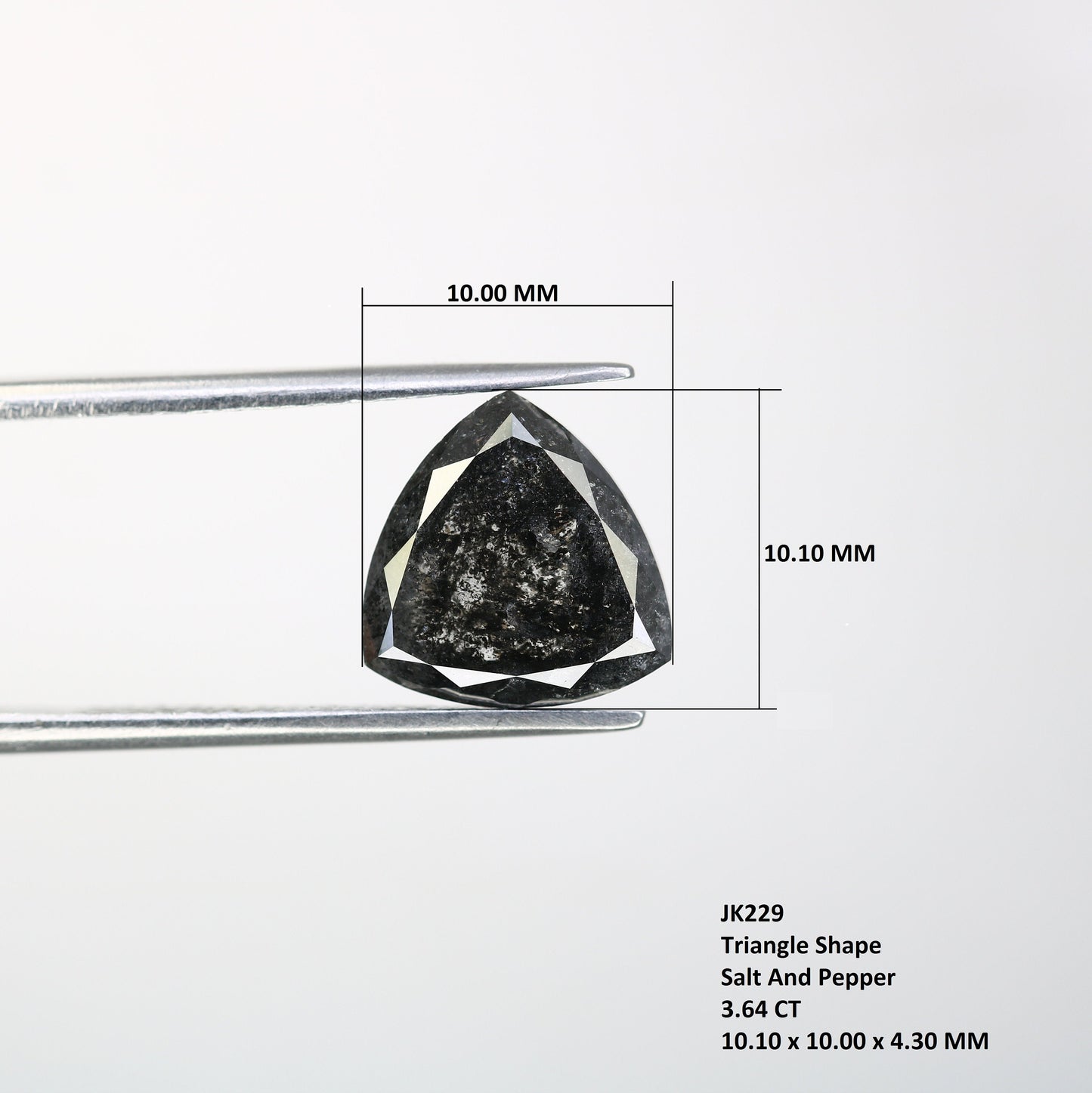 3.64 CT Nayural Salt And Pepper Triangle Shape Loose Diamond For Designer Statement Jewelry Gift Diamonds