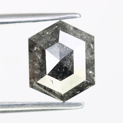 2.47 CT Natural Loose Hexagon - Salt and Pepper Hexagon For Rings - Rings Gifts For Wedding -  Fancy Gift for Her - Handmade Diamond