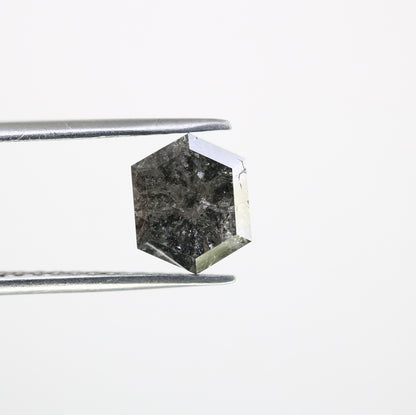 2.47 CT Natural Loose Hexagon - Salt and Pepper Hexagon For Rings - Rings Gifts For Wedding -  Fancy Gift for Her - Handmade Diamond