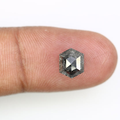 2.47 CT Natural Loose Hexagon - Salt and Pepper Hexagon For Rings - Rings Gifts For Wedding -  Fancy Gift for Her - Handmade Diamond
