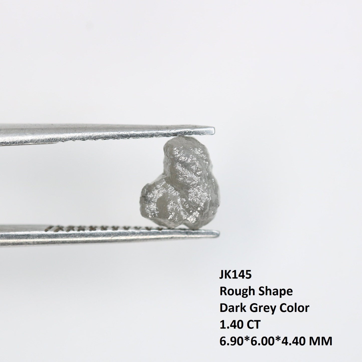 1.4 CT Natural Uncut Dark Grey Diamond - Raw Gemstone for Unique Designer Jewelry - Perfect for Custom Gold Rings
