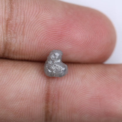 1.4 CT Natural Uncut Dark Grey Diamond - Raw Gemstone for Unique Designer Jewelry - Perfect for Custom Gold Rings
