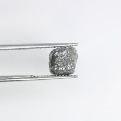 3.75 CT Loose Cube Grey Diamond - Raw 7MM Fancy Gemstone for Unique Rings - Ideal for Custom Gold Jewelry