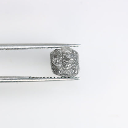 3.75 CT Loose Cube Grey Diamond - Raw 7MM Fancy Gemstone for Unique Rings - Ideal for Custom Gold Jewelry