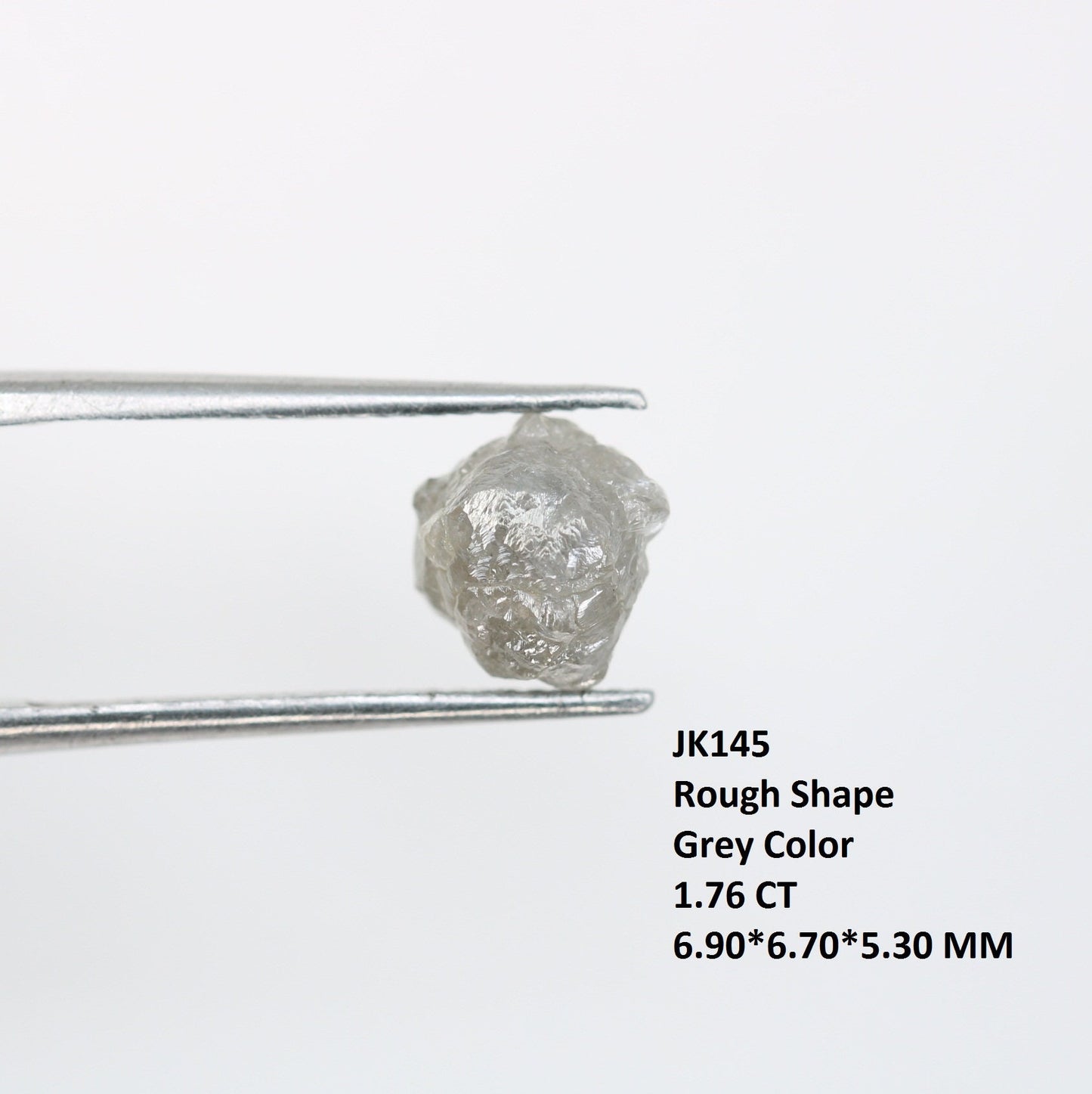 1.76 CT Uncut Raw Grey Diamond - Loose Unpolished Gemstone for Unique Wedding Rings - Ideal for Custom Gold Jewelry