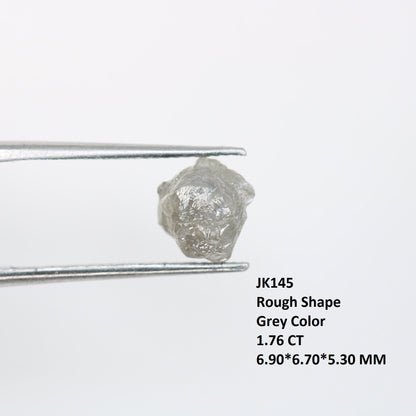 1.76 CT Uncut Raw Grey Diamond - Loose Unpolished Gemstone for Unique Wedding Rings - Ideal for Custom Gold Jewelry