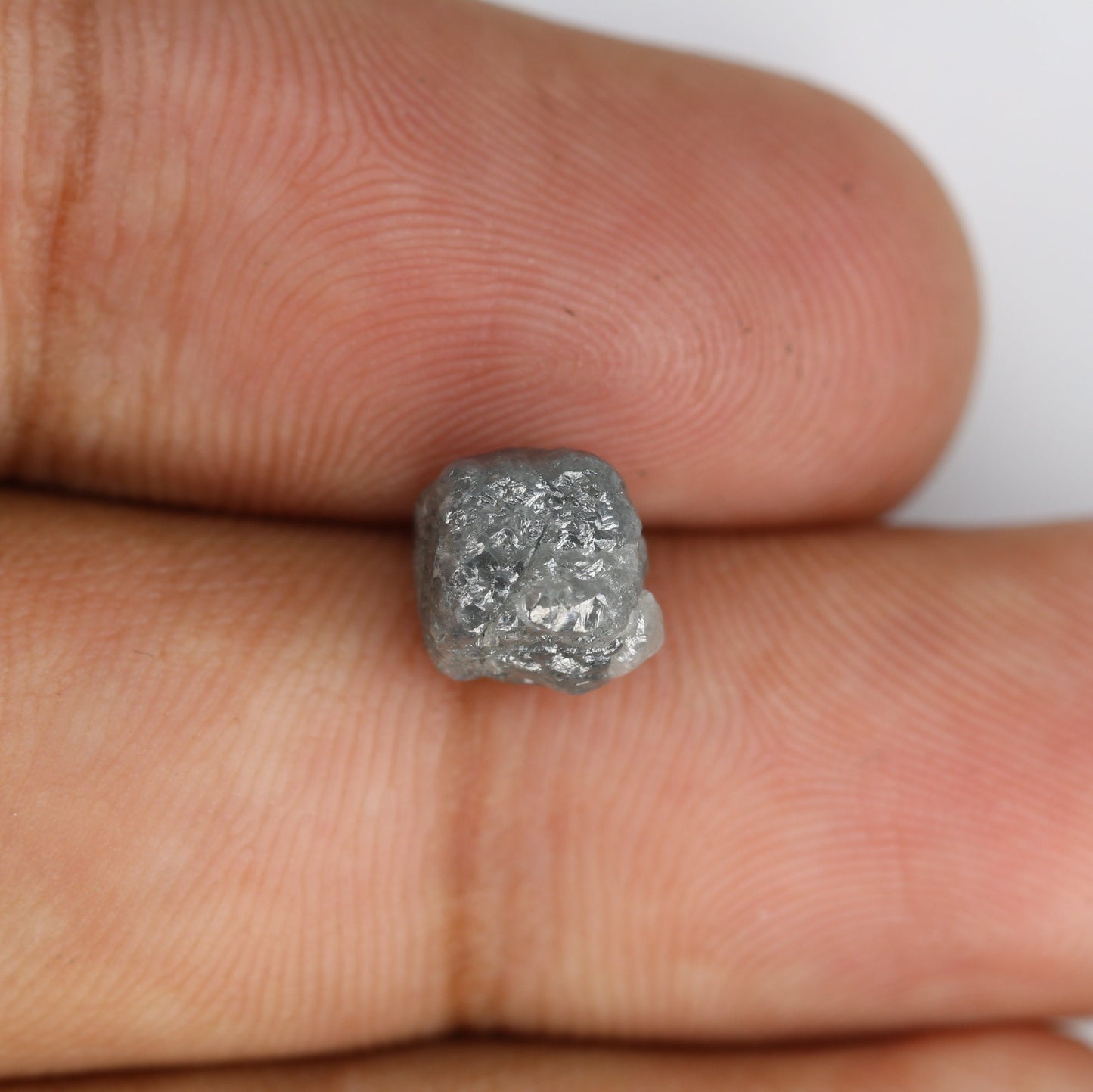 3.75 CT Loose Cube Grey Diamond - Raw 7MM Fancy Gemstone for Unique Rings - Ideal for Custom Gold Jewelry