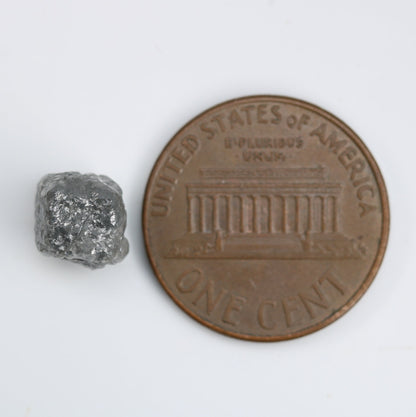 3.75 CT Loose Cube Grey Diamond - Raw 7MM Fancy Gemstone for Unique Rings - Ideal for Custom Gold Jewelry