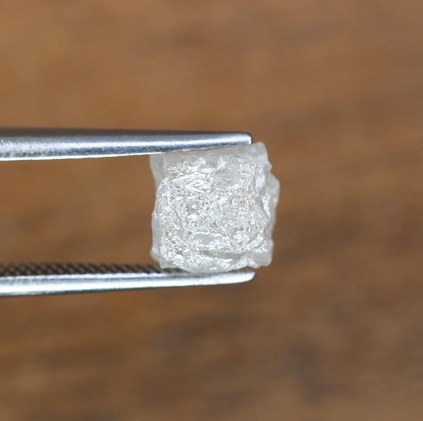 2.63 CT Natural White Rough Diamond Cube - Uncut Opaque Loose Gemstone - Raw Untreated Genuine Diamond
