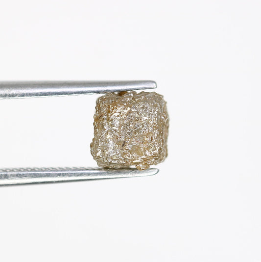 2.29 CT Natural Grey Rough Diamond Cube - Uncut Opaque Loose Gemstone - Raw Diamond for Custom Jewelry - Untreated Genuine Gemstone