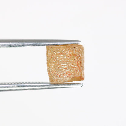 2.84 CT Natural Orange Rough Diamond Cube - Uncut Opaque Loose Gemstone - Raw Diamond for Artisan Jewelry - Untreated Genuine Gemstone