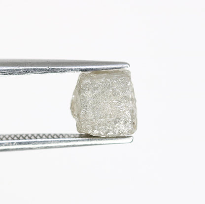 2.55 CT Natural Grey Rough Diamond Cube - Uncut Opaque Gemstone - 6.10 x 5.70 x 6.10 MM Raw Diamond - Untreated Genuine Gemstone
