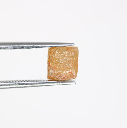 2.84 CT Natural Orange Rough Diamond Cube - Uncut Opaque Loose Gemstone - Raw Diamond for Artisan Jewelry - Untreated Genuine Gemstone