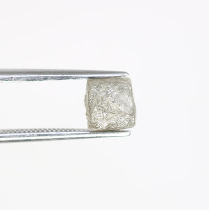 2.55 CT Natural Grey Rough Diamond Cube - Uncut Opaque Gemstone - 6.10 x 5.70 x 6.10 MM Raw Diamond - Untreated Genuine Gemstone