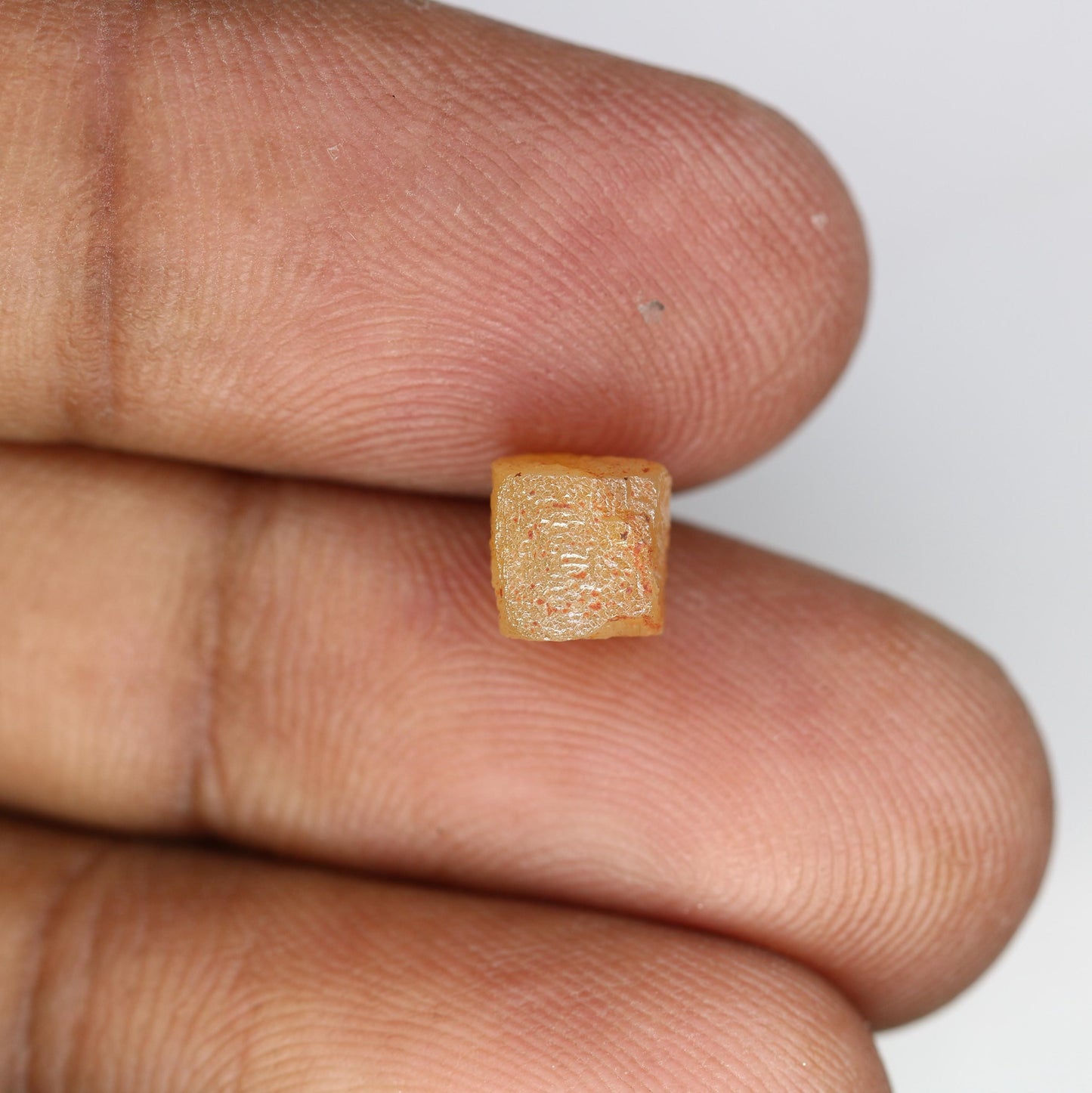 2.84 CT Natural Orange Rough Diamond Cube - Uncut Opaque Loose Gemstone - Raw Diamond for Artisan Jewelry - Untreated Genuine Gemstone