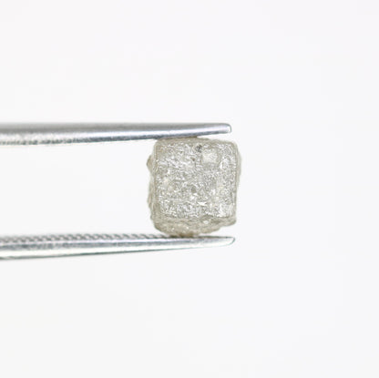 2.55 CT Natural Grey Rough Diamond Cube - Uncut Opaque Gemstone - 6.10 x 5.70 x 6.10 MM Raw Diamond - Untreated Genuine Gemstone