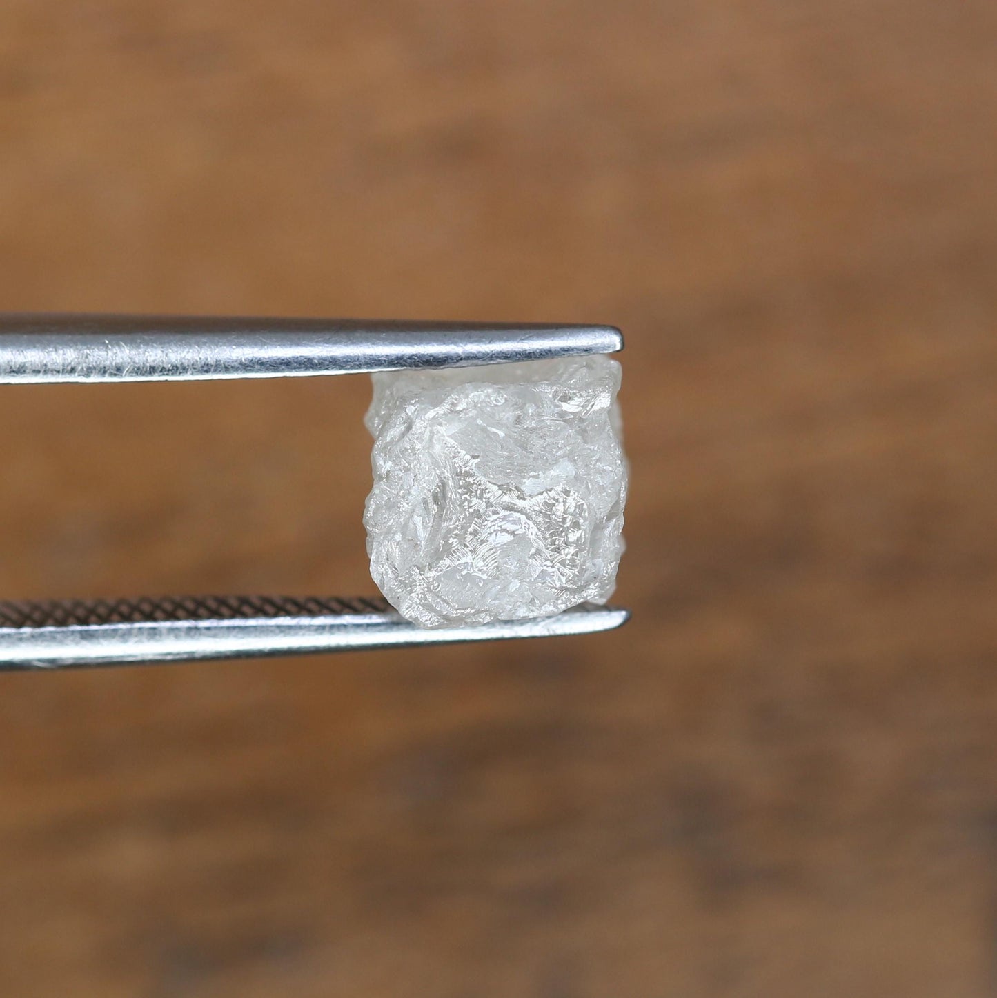2.63 CT Natural White Rough Diamond Cube - Uncut Opaque Loose Gemstone - Raw Untreated Genuine Diamond