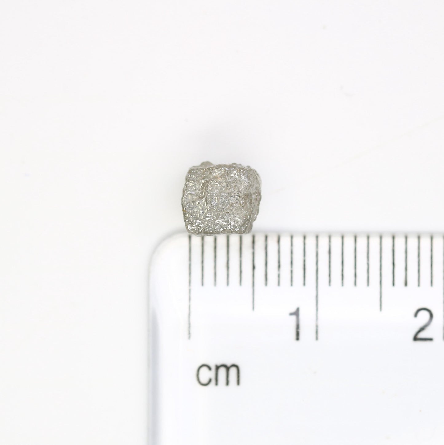 2.55 CT Natural Grey Rough Diamond Cube - Uncut Opaque Gemstone - 6.10 x 5.70 x 6.10 MM Raw Diamond - Untreated Genuine Gemstone