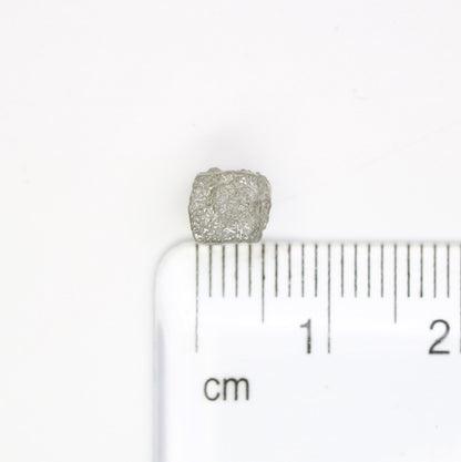2.55 CT Natural Grey Rough Diamond Cube - Uncut Opaque Gemstone - 6.10 x 5.70 x 6.10 MM Raw Diamond - Untreated Genuine Gemstone