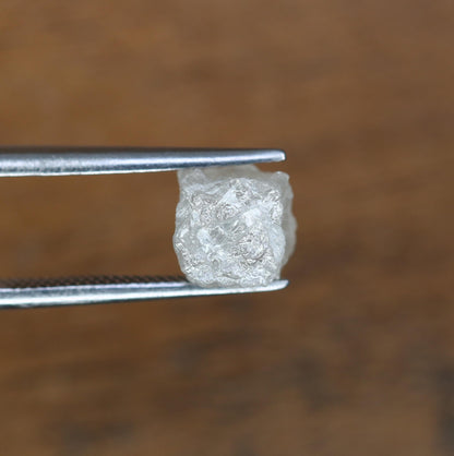 2.63 CT Natural White Rough Diamond Cube - Uncut Opaque Loose Gemstone - Raw Untreated Genuine Diamond
