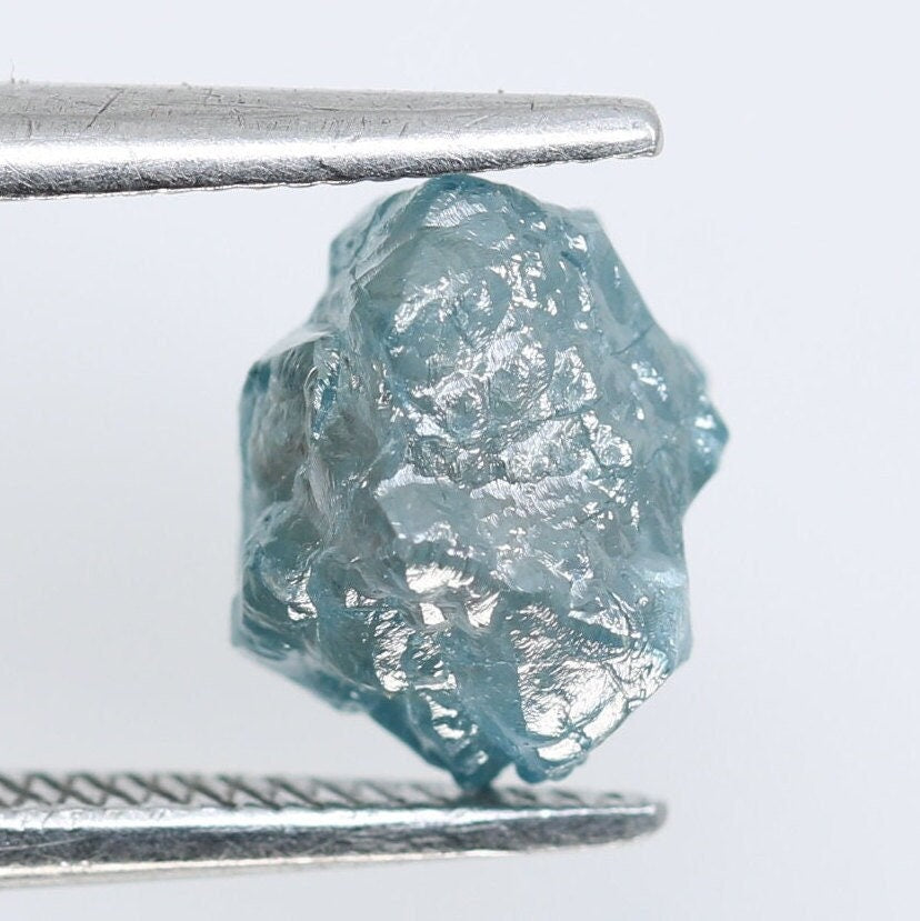 1.82 CT Irregular Shape Rough Uncut Blue Diamond - Unique Loose Gemstone for Artisan Jewelry and Custom Gold Rings