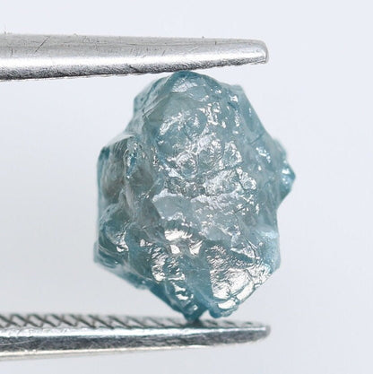 1.82 CT Irregular Shape Rough Uncut Blue Diamond - Unique Loose Gemstone for Artisan Jewelry and Custom Gold Rings