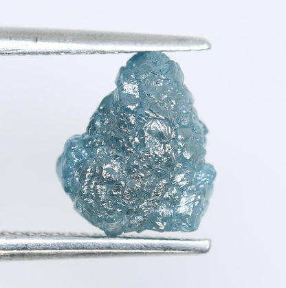1.68 CT Loose Blue Rough Uncut Raw Diamond - Treated Blue Gemstone for Artisan Jewelry and Custom Gold Rings
