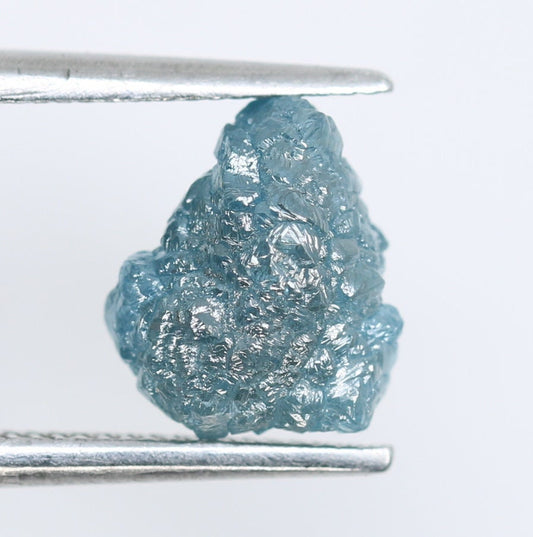 1.68 CT Loose Blue Rough Uncut Raw Diamond - Treated Blue Gemstone for Artisan Jewelry and Custom Gold Rings