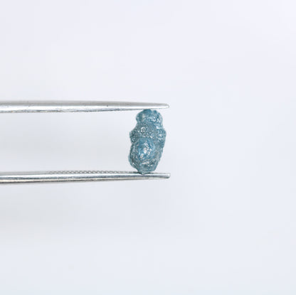 1.68 CT Loose Blue Rough Uncut Raw Diamond - Treated Blue Gemstone for Artisan Jewelry and Custom Gold Rings