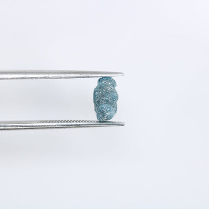 1.68 CT Loose Blue Rough Uncut Raw Diamond - Treated Blue Gemstone for Artisan Jewelry and Custom Gold Rings