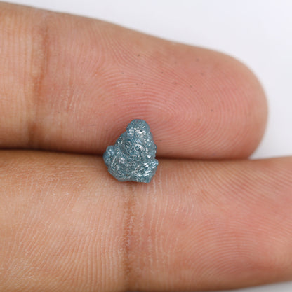 1.68 CT Loose Blue Rough Uncut Raw Diamond - Treated Blue Gemstone for Artisan Jewelry and Custom Gold Rings