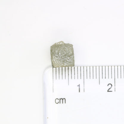 5.92 CT Natural Grey Rough Diamond Cube - Uncut Raw Gemstone for Artisan Jewelry - Loose Diamond - Perfect for Custom Design