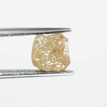 2.2 CT Salt and Pepper Raw Rough Diamond - Uncut African Cube Gemstone - Distinctive Engagement Ring for Her - Elegant Diamond Jewelry Gift