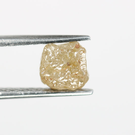 2.2 CT Salt and Pepper Raw Rough Diamond - Uncut African Cube Gemstone - Distinctive Engagement Ring for Her - Elegant Diamond Jewelry Gift