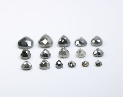 Natural Salt and Pepper Diamond | Artisan Pear Shape Gemstone | Loose Earth-Mined Diamonds for Earrings & Bridal Jewelry | Gift for Her