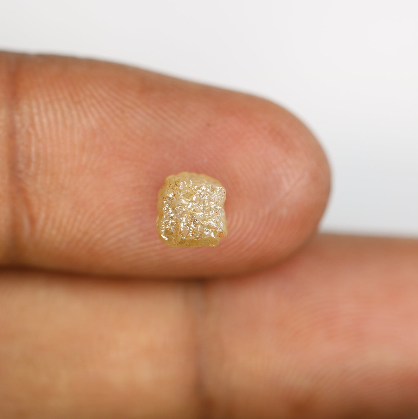 2.2 CT Salt and Pepper Raw Rough Diamond - Uncut African Cube Gemstone - Distinctive Engagement Ring for Her - Elegant Diamond Jewelry Gift