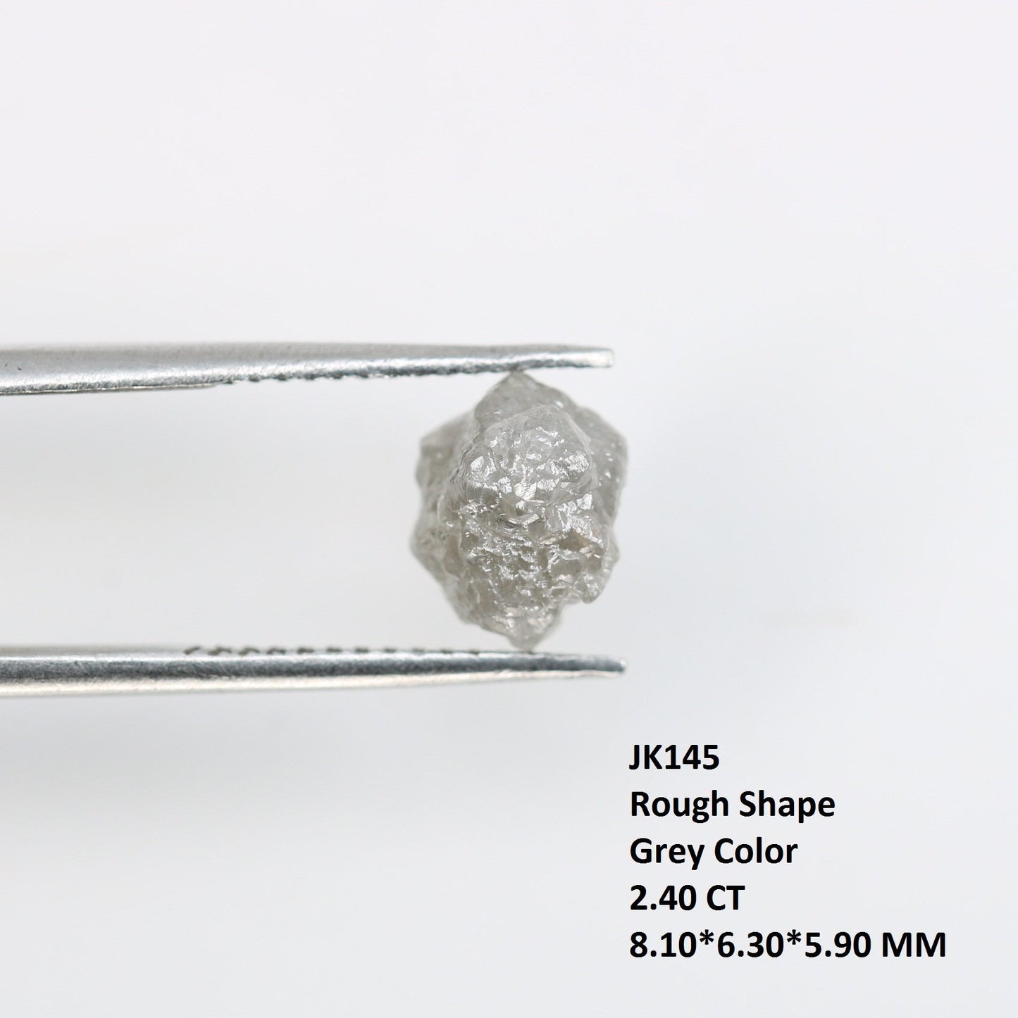 1.75 CT Salt and Pepper Raw Uncut Diamond - African Rough Gemstone - Sustainable Conflict-Free Jewelry - Unique Engagement Ring Gift for Her