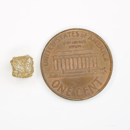 2.2 CT Salt and Pepper Raw Rough Diamond - Uncut African Cube Gemstone - Distinctive Engagement Ring for Her - Elegant Diamond Jewelry Gift
