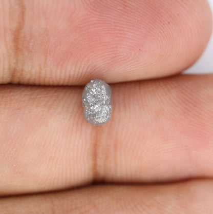 1.02 CT Salt and Pepper Raw Uncut Diamond - African Rough Gemstone - Eco-Friendly Conflict-Free Engagement Ring - Perfect Gift for Her