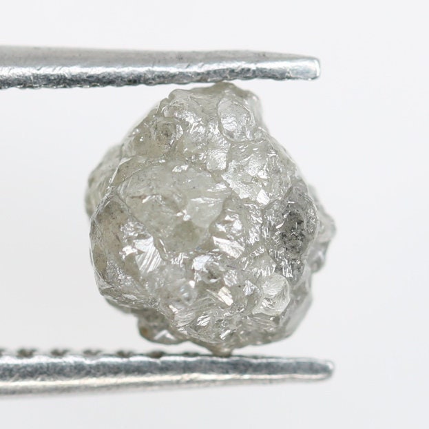 1.09 CT Salt and Pepper Raw Rough Diamond - Uncut African Gem - Conflict-Free Unique Ring - Artisan Rough Diamond Jewelry Ideal Gift for Her