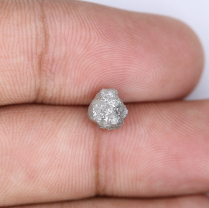 1.09 CT Salt and Pepper Raw Rough Diamond - Uncut African Gem - Conflict-Free Unique Ring - Artisan Rough Diamond Jewelry Ideal Gift for Her