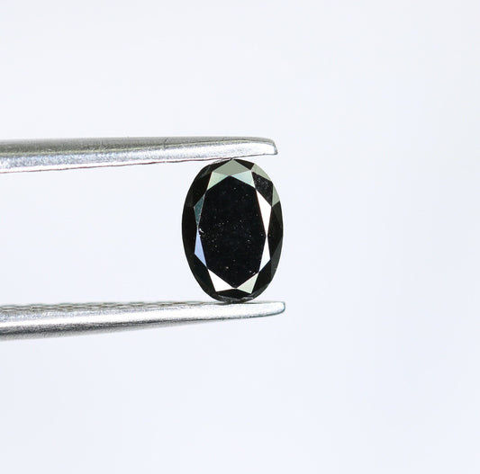 0.44 CT Black Oval Diamond for Engagement Ring | Natural Black Diamond Gift for Her | Unique Wedding Jewelry | Gift for Girlfriend, Sister