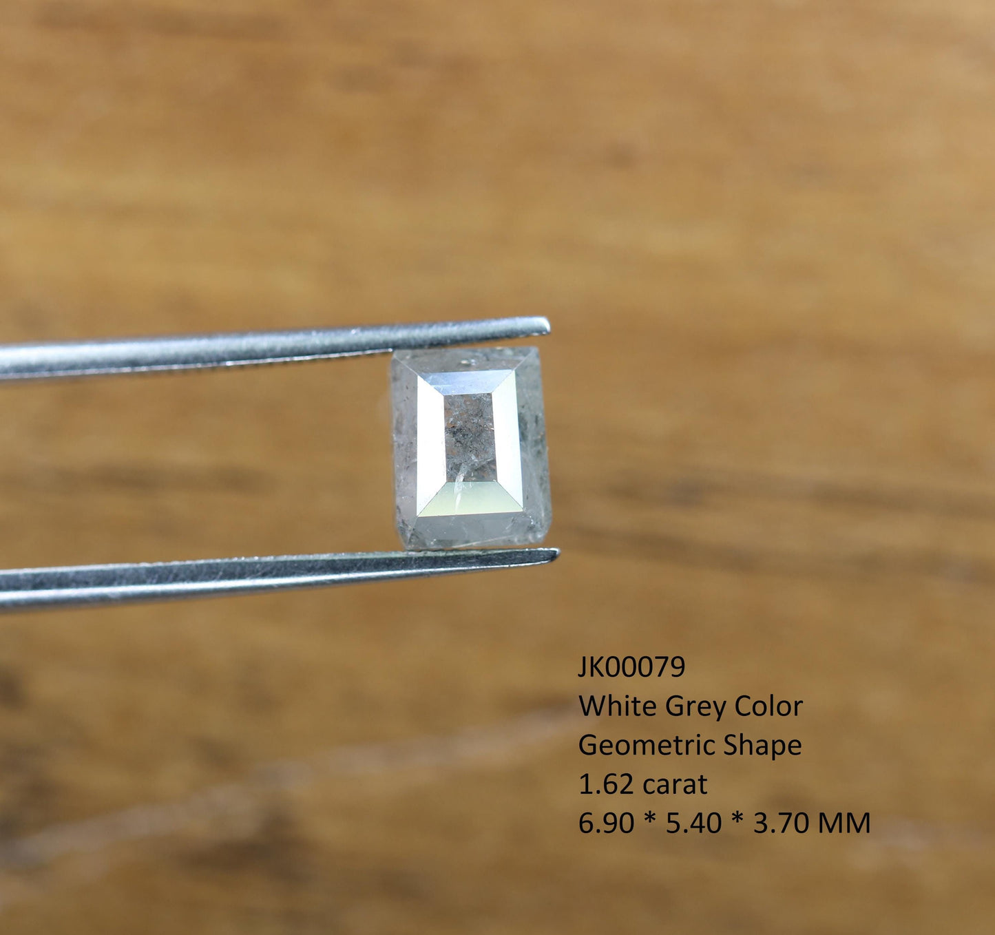 1.62 Carat Natural Loose Salt and Pepper Diamond | Geometric Gray Gemstone | Ideal for Ring or Pendant | I3 Clarity