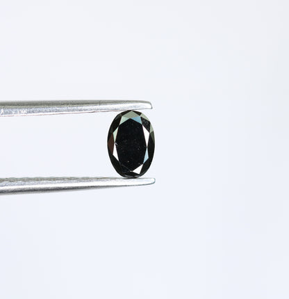 0.44 CT Black Oval Diamond for Engagement Ring | Natural Black Diamond Gift for Her | Unique Wedding Jewelry | Gift for Girlfriend, Sister