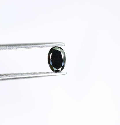 0.44 CT Black Oval Diamond for Engagement Ring | Natural Black Diamond Gift for Her | Unique Wedding Jewelry | Gift for Girlfriend, Sister